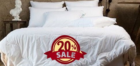 Скидка 20% на подушки и одеяла Nature's