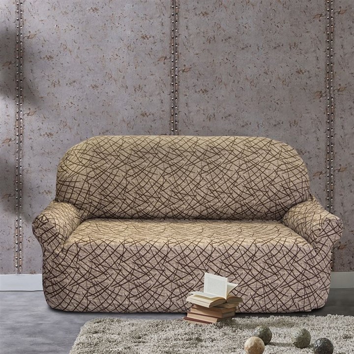 ГРЕЦИЯ БЕЖ Чехол на 3-х местный диван от 170 до 230 см - фото 11832