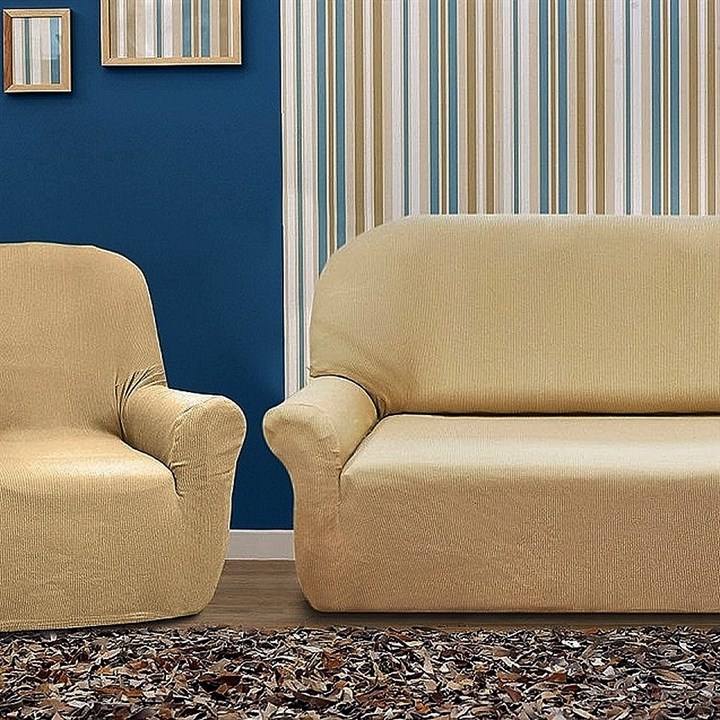 РУСТИКА БЕЖ Комплект чехлов на диван и 2 кресла - фото 152254