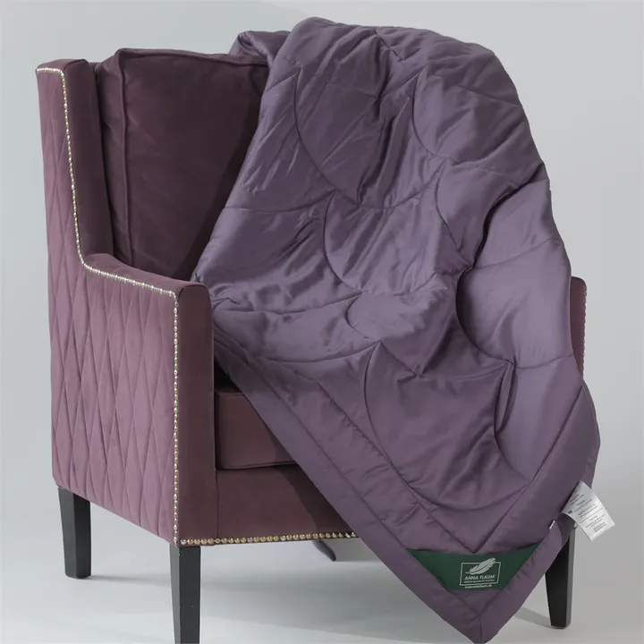 FLAUM FARBE 200х220 Одеяло стеганое легкое, цвет: фиолетовый/серый NF-462073