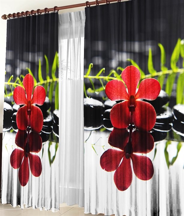Фотошторы 3D Ночной цветок - фото 43336