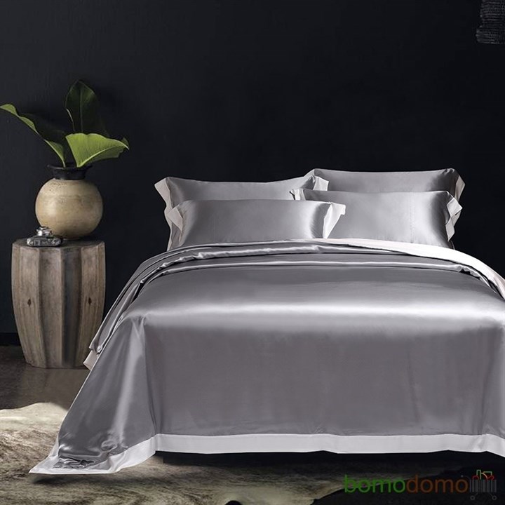 PLAZA GREY Евро: Шелковое постельное белье, 100% Mulberry - фото 96330