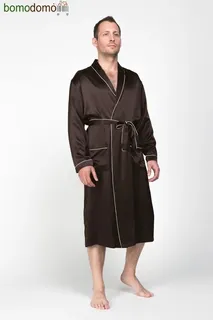 ШОКОЛАД PREMIUM XXXL (54-56) Мужской шелковый халат, 100% Mulberry MRCHWIL2003XL-p