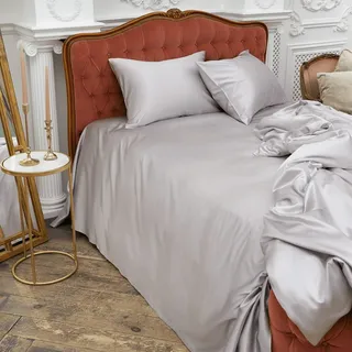 GRASS SILVERY GREY Простыня шелковая 260х280 см G-22260280