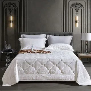 ASABELLA 469-2BL 260х260 Покрывало стеганое с кружевом 469-2BL