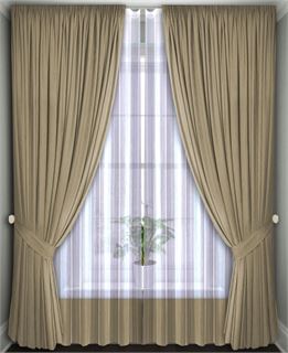Комплект штор Кармен 150х260 с вуалью, бежевый 60095