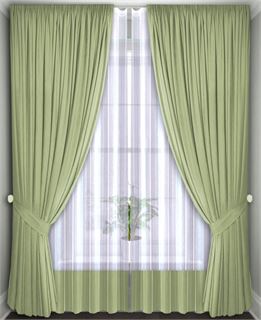 Комплект штор Кармен 150х260 с вуалью, оливковый 60138