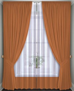 Комплект штор Кармен 150х260 с вуалью, оранжевый 60139