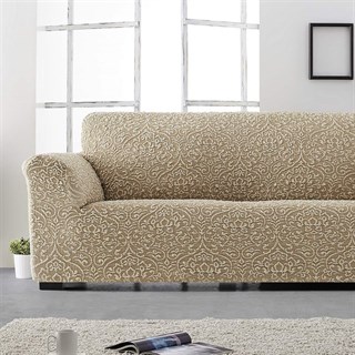 ЛЮКС-2 БЕЖ Чехол на классический угловой диван от 280 до 480 см универсальный