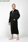 BLACK PREMIUM / ЧЕРНЫЙ ПРЕМИУМ XXXXL (56-58) Мужской шелковый халат, 100% Mulberry MRBL2004XL