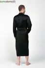 BLACK PREMIUM / ЧЕРНЫЙ ПРЕМИУМ XXXXL (56-58) Мужской шелковый халат, 100% Mulberry MRBL2004XL