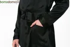 BLACK PREMIUM / ЧЕРНЫЙ ПРЕМИУМ XXXXL (56-58) Мужской шелковый халат, 100% Mulberry MRBL2004XL
