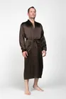 CHOCOLATE / ШОКОЛАД XXXL (54-56) Мужской шелковый халат, 100% Mulberry MRCH2003XL