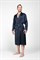 BRILLIANT DARK BLUE PREMIUM XXL (52-54) Мужской шелковый халат, 100% Mulberry MRNAVYB2002XL