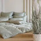 БРИЛЛИАНТ Олив | Простыня на резинке 180x200x40 см | сатин, 100% тенсел G-18180200
