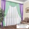 Комплект легких штор с ламбрекеном, сиреневый/мятный 81006