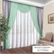Комплект легких штор с ламбрекеном, серый/мятный 81005